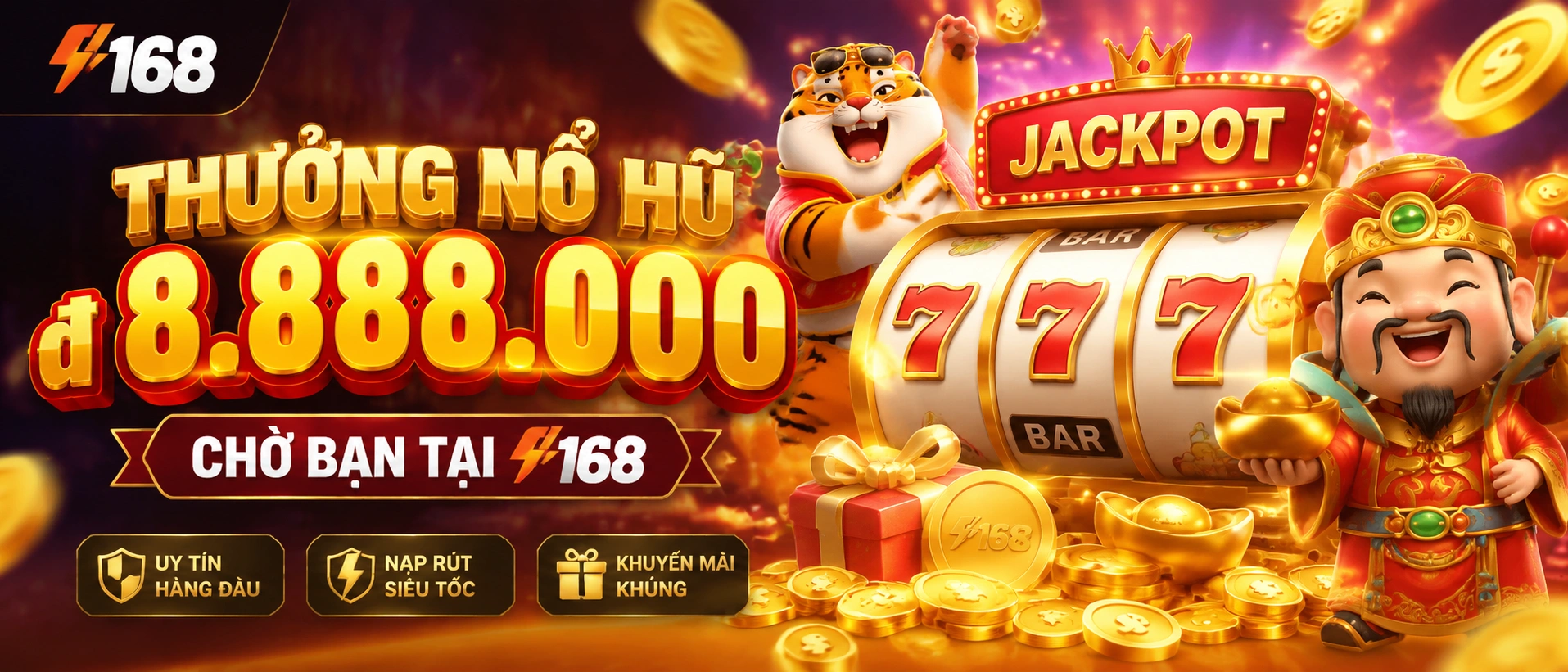 Khu Nổ Hũ f168 hiển thị danh mục game rõ ràng